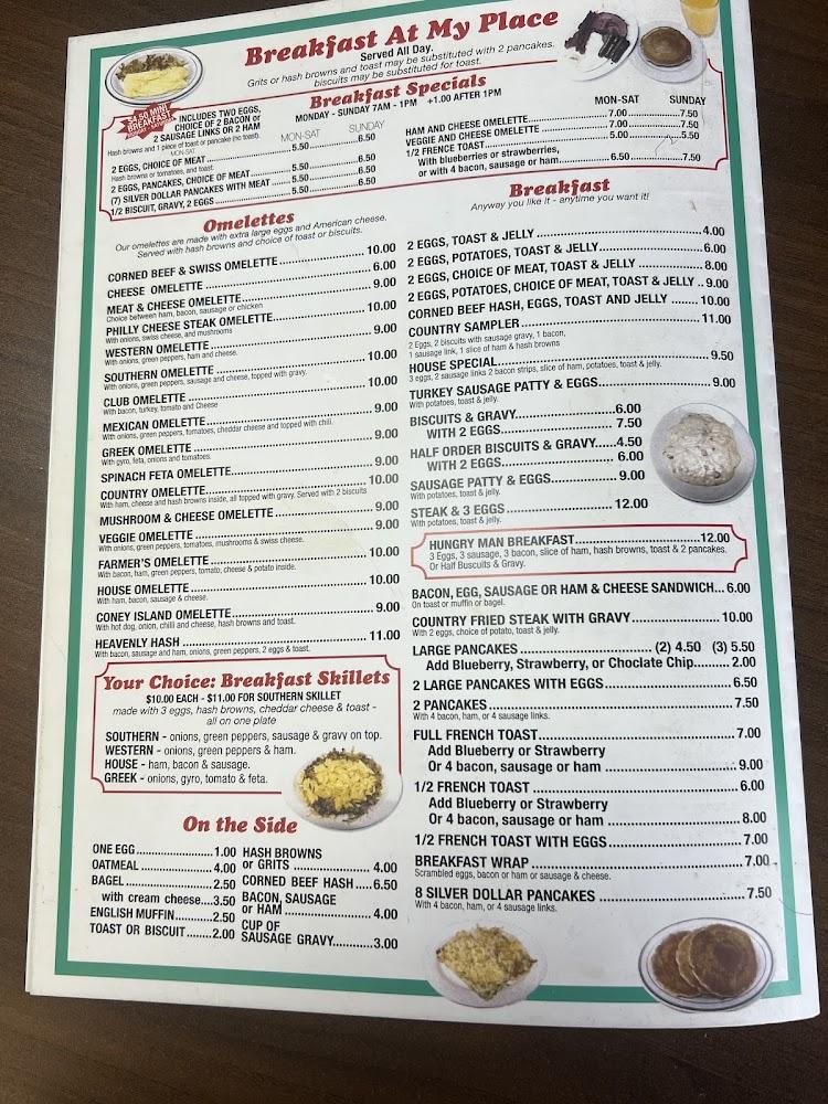 My Place Restaurant Breakfast