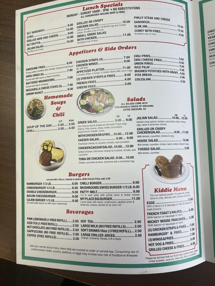My Place Restaurant Menu image 3